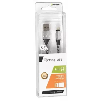 Cable Lightning Tracer TRAKBK46268 1 m negro plata