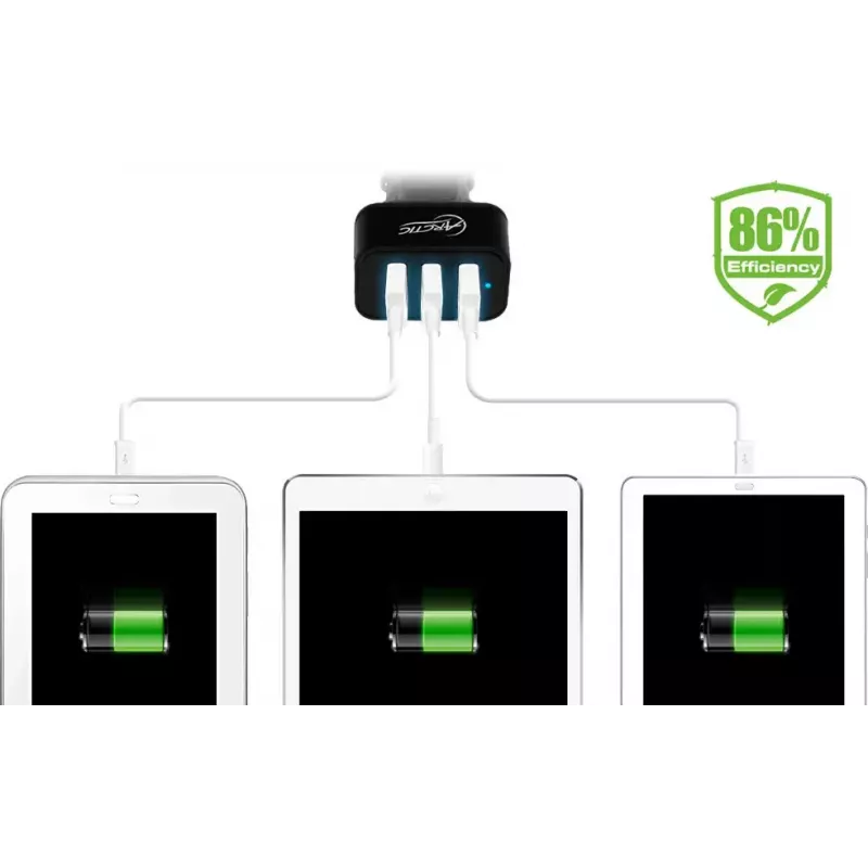 ARCTIC Car Charger 7200 – Cargador de coche USB de 3 puertos