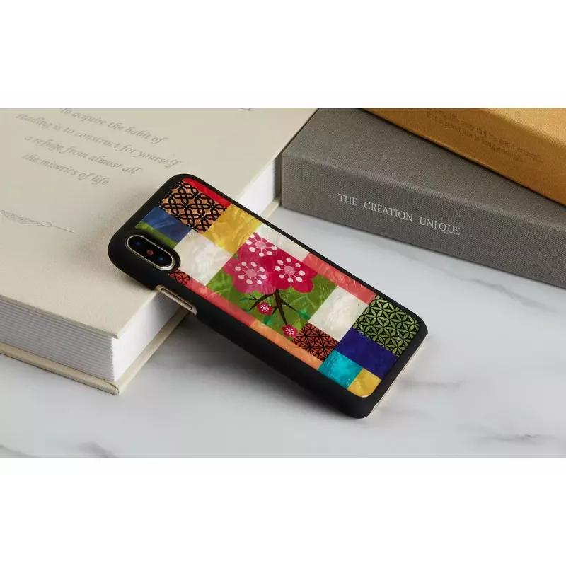Funda para smartphone iKins para iPhone XS/S — diseño blanco flor de cerezo, carcasa rígida protectora