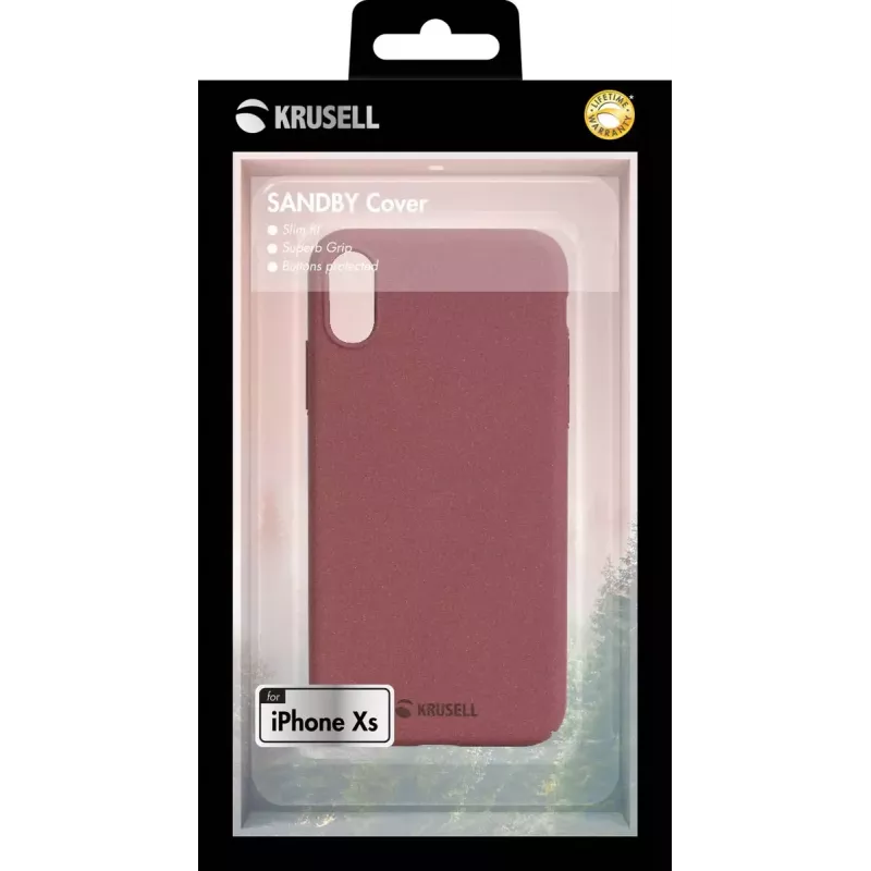 Funda cartera Krusell Sandby iPhone X/XS burdeos