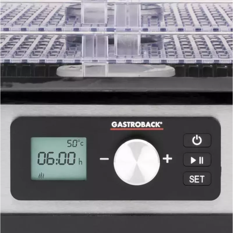 Exprimidor Gastroback Design Natural Plus, negro y acero inoxidable