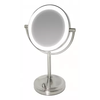 Espejo de maquillaje HoMedics MIR-8150-EU de pie redondo acero inoxidable