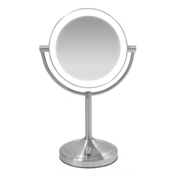 Espejo de maquillaje HoMedics MIR-8150-EU de pie redondo acero inoxidable