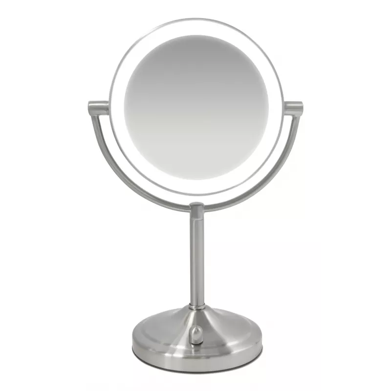 Espejo de maquillaje HoMedics MIR-8150-EU de pie redondo acero inoxidable