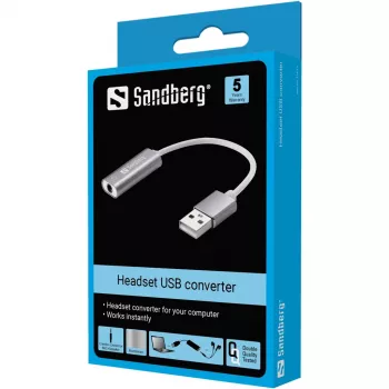 Convertidor USB para auriculares Sandberg Sandberg Convertidor USB para auriculares