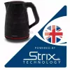 Hervidor eléctrico MANTA KTL9230B 1.7L 2200W negro, carcasa de plástico, controlador Strix, indicador de nivel de agua