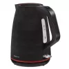 Hervidor eléctrico MANTA KTL9230B 1.7L 2200W negro, carcasa de plástico, controlador Strix, indicador de nivel de agua