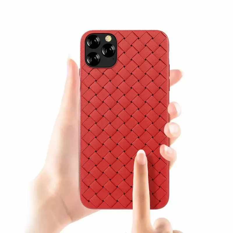 Funda blanda para móvil Devia para iPhone 11 Pro — estampado tejido, rojo