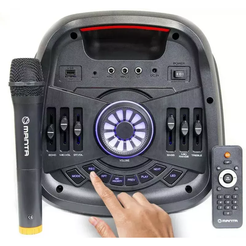 Altavoz Bluetooth portátil MANTA SPK5310 PRO 20W – inalámbrico, recargable, compatible con TWS