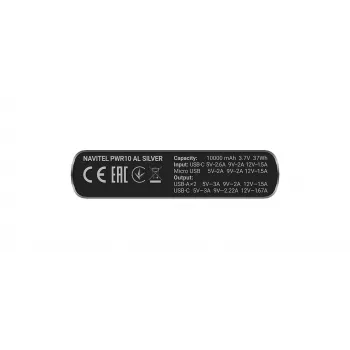 Batería externa Navitel PWR10 AL SILVER 10000 mAh