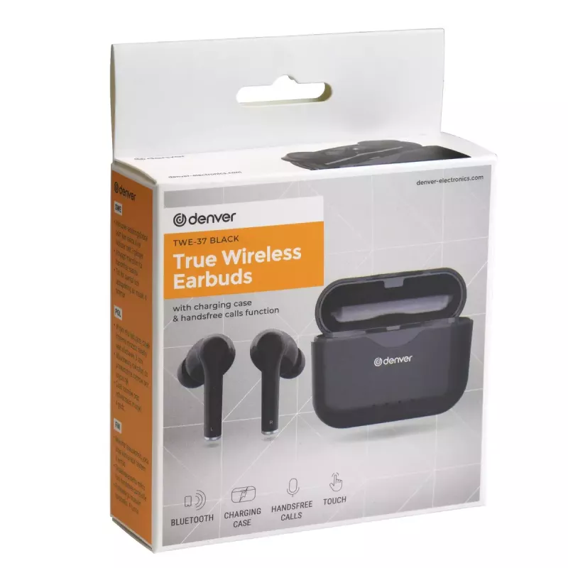 Auriculares con micrófono Denver TWE-37Negro