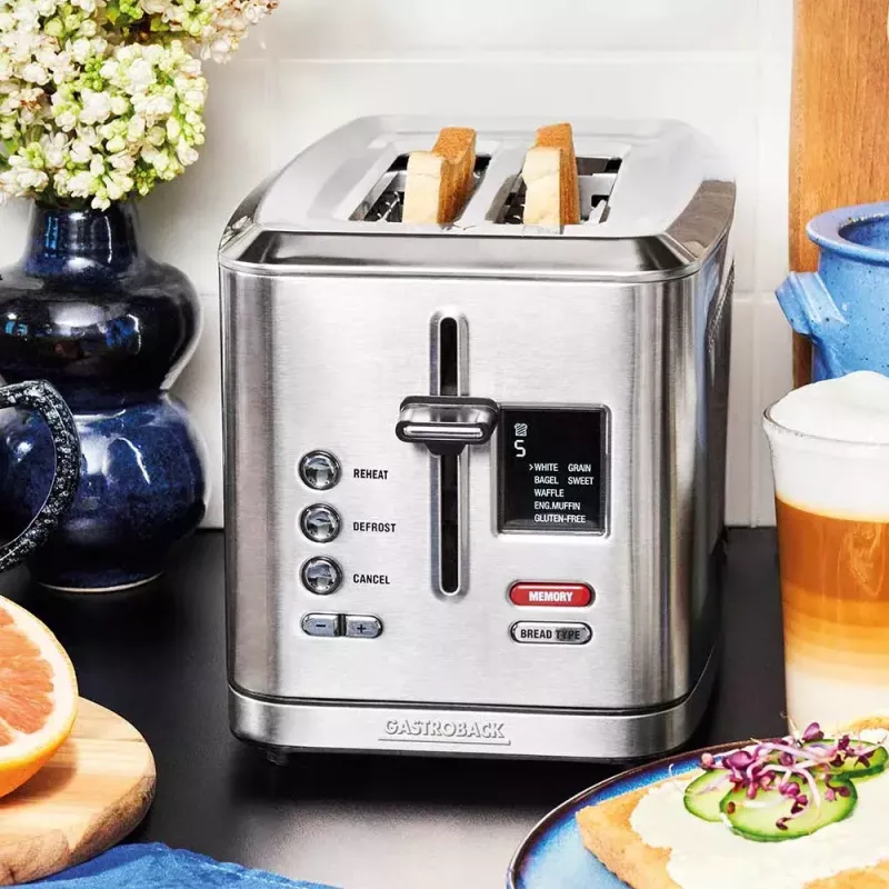 Tostadora Gastroback Design Digital 2S 2 rebanadas 950 W acero inoxidable