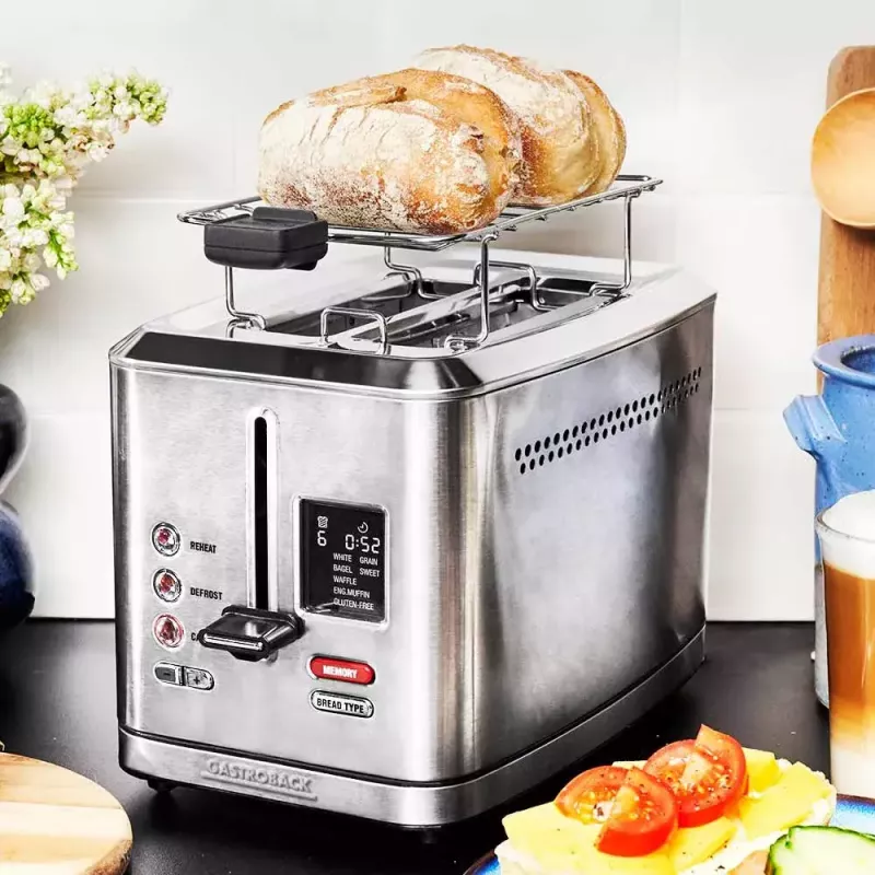 Tostadora Gastroback Design Digital 2S 2 rebanadas 950 W acero inoxidable