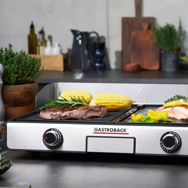 Parrilla de contacto Gastroback Design Plancha & BBQ 2000 W acero inoxidable