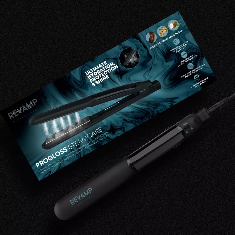 Plancha de pelo Revamp Progloss Steamcare ST-1600-EU Vapor Negra 3 m