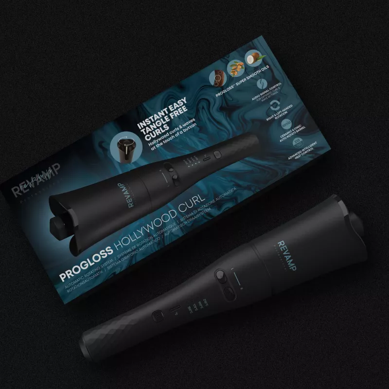 Revamp Progloss Hollywood Curl Rizador automático Warm Negro 3 m