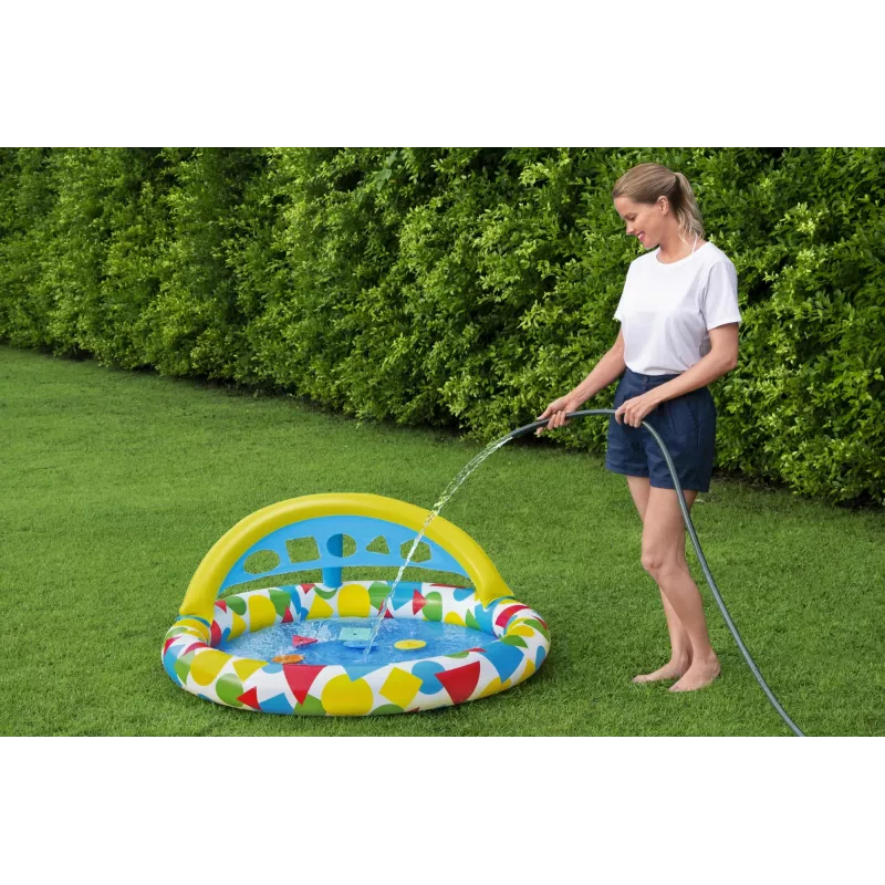 Bestway 52378 Splash & Learn piscina infantil con toldo, 45 l, 117 x 120 x 117 cm