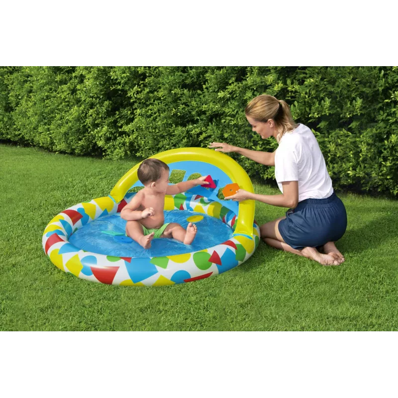 Bestway 52378 Splash & Learn piscina infantil con toldo, 45 l, 117 x 120 x 117 cm