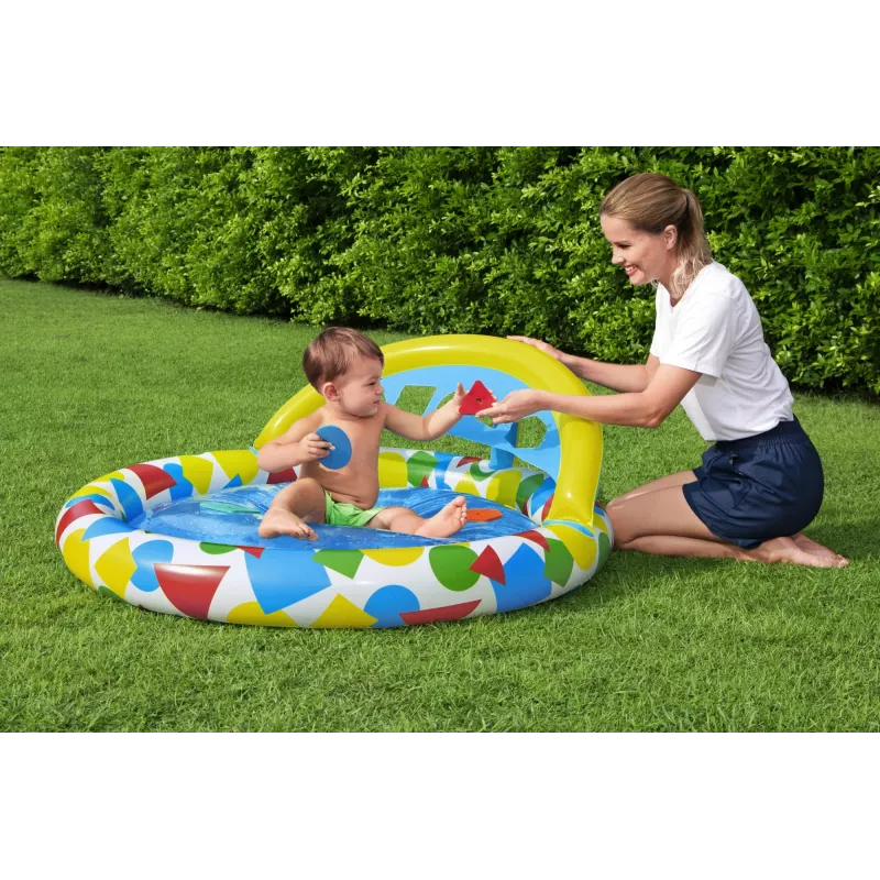 Bestway 52378 Splash & Learn piscina infantil con toldo, 45 l, 117 x 120 x 117 cm