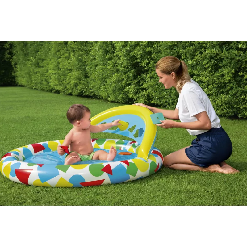 Bestway 52378 Splash & Learn piscina infantil con toldo, 45 l, 117 x 120 x 117 cm