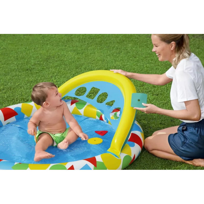 Bestway 52378 Splash & Learn piscina infantil con toldo, 45 l, 117 x 120 x 117 cm