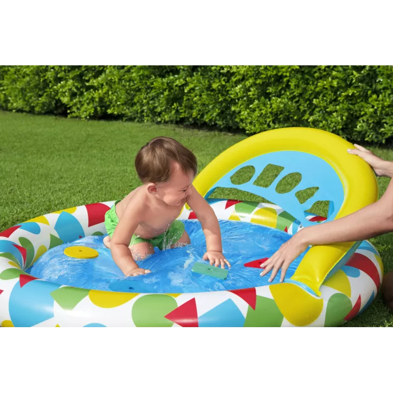 Bestway 52378 Splash & Learn piscina infantil con toldo, 45 l, 117 x 120 x 117 cm