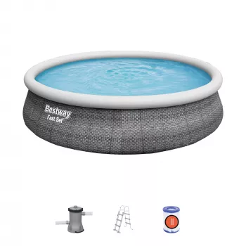 Piscina desmontable Bestway 57372 piscina hinchable redonda 12362 L gris