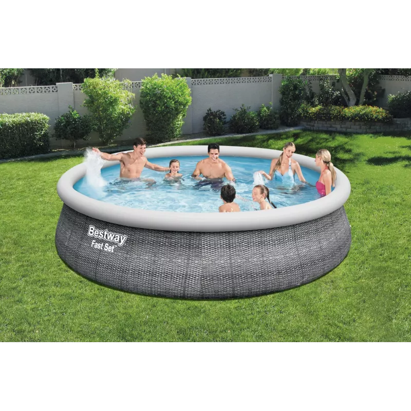 Piscina desmontable Bestway 57372 piscina hinchable redonda 12362 L gris