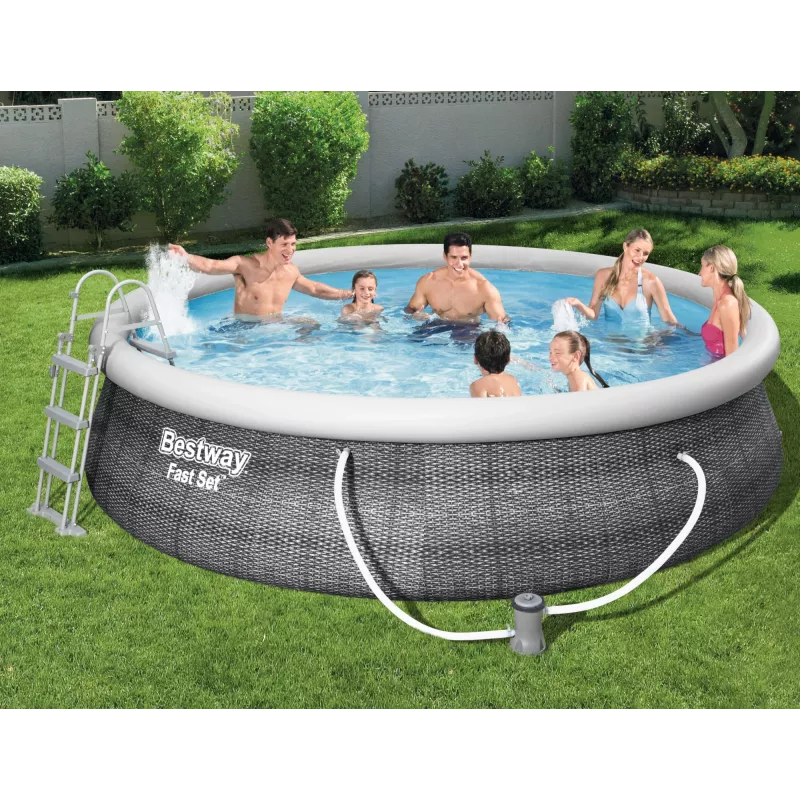 Piscina desmontable Bestway 57372 piscina hinchable redonda 12362 L gris