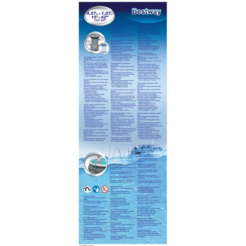 Piscina desmontable Bestway 57372 piscina hinchable redonda 12362 L gris