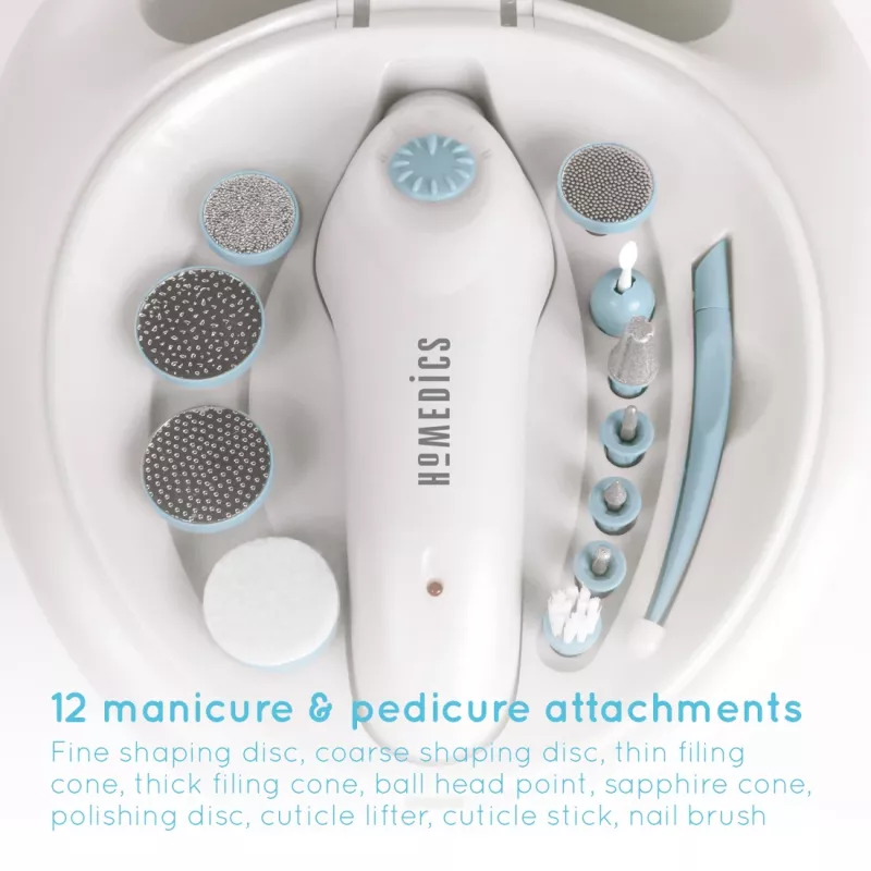 Set de manicura y pedicura HoMedics MAN-3023A-EU 2 accesorios plástico azul blanco