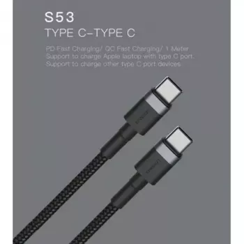 Cable USB-C a USB-C Orsen S53, 1 m, 3 A, rojo