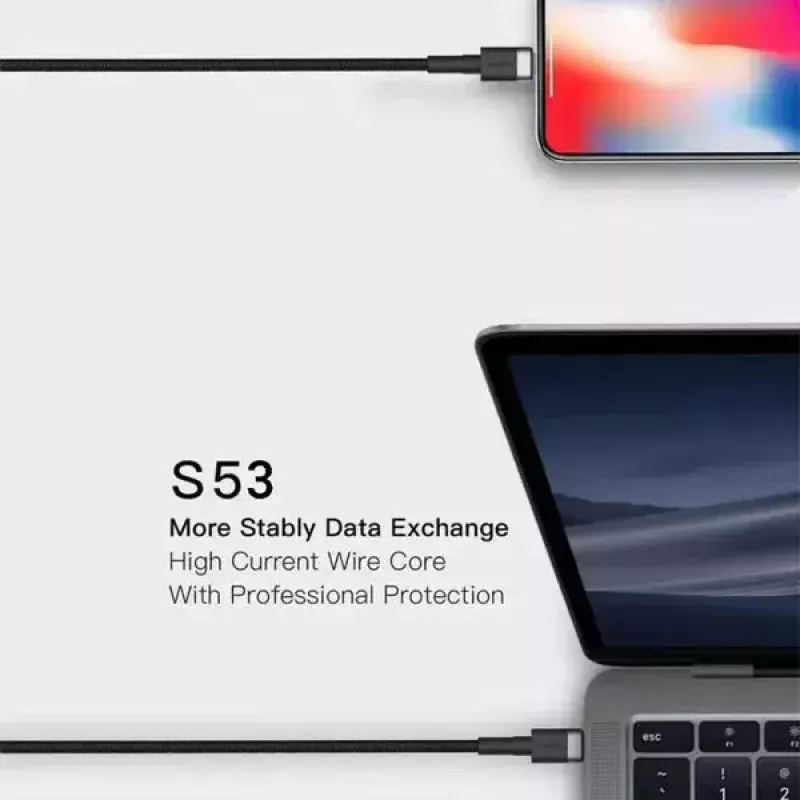Cable USB-C a USB-C Orsen S53, 1 m, 3 A, rojo
