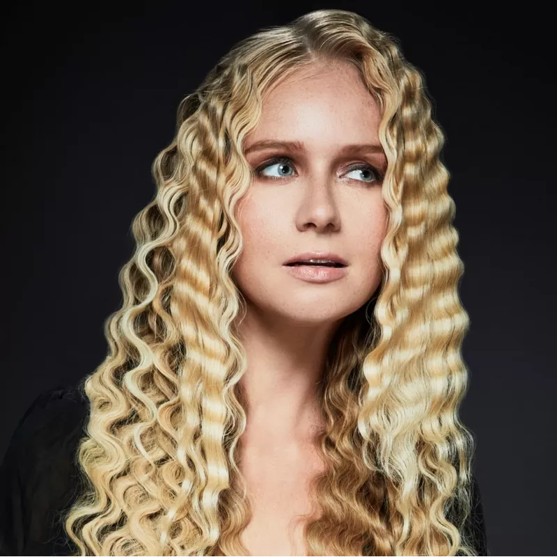 Rizador Revamp Progloss Deep Beach Waver Texturizing iron Warm negro 3 m
