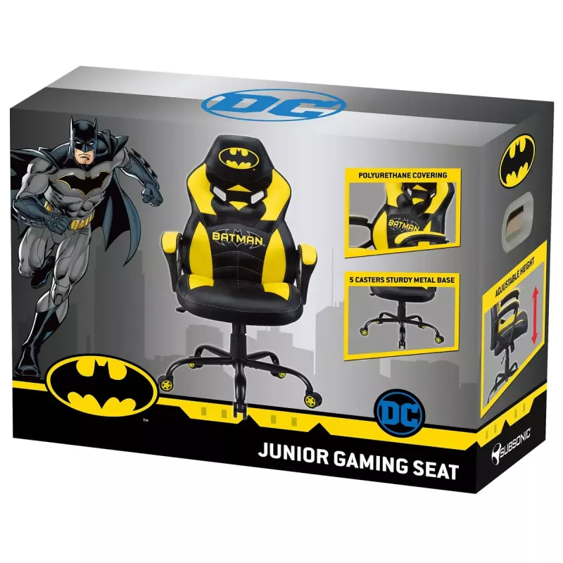 Silla gaming para PC Subsonic Batman Junior asiento acolchado negro amarillo