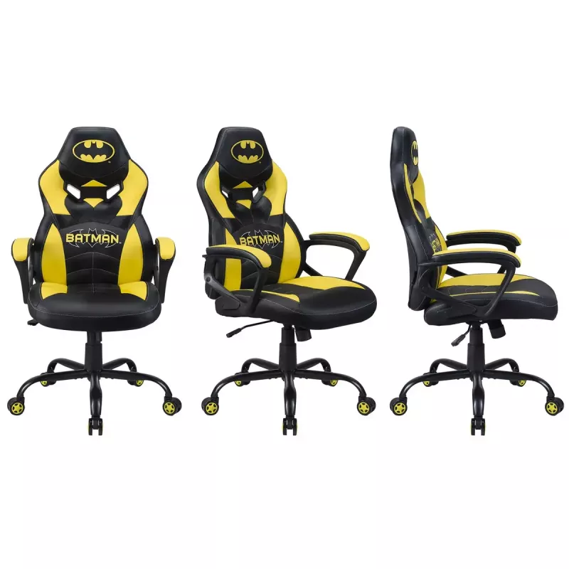 Silla gaming para PC Subsonic Batman Junior asiento acolchado negro amarillo