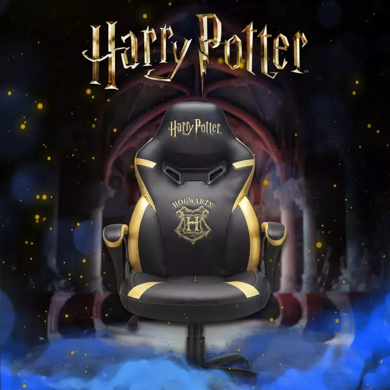 Silla gaming para PC Subsonic Junior Hogwarts asiento acolchado negro amarillo
