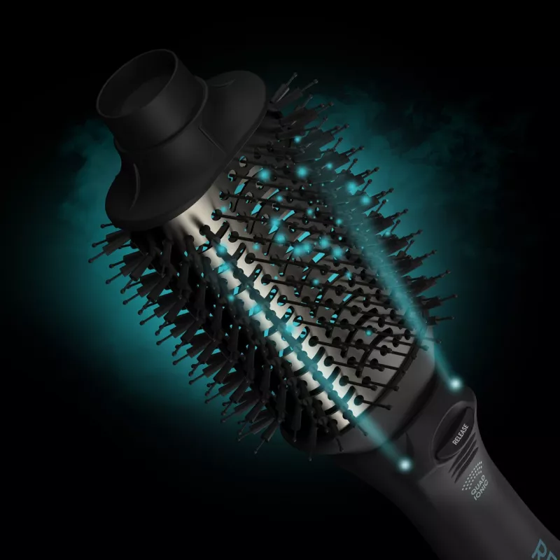 Cepillo de aire caliente Revamp Progloss Volume & Style Hot Brush negro 1000 W 3 m