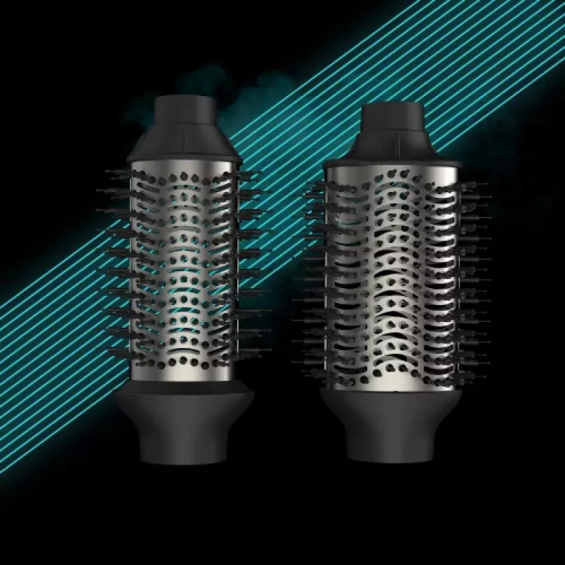 Cepillo de aire caliente Revamp Progloss Volume & Style Hot Brush negro 1000 W 3 m