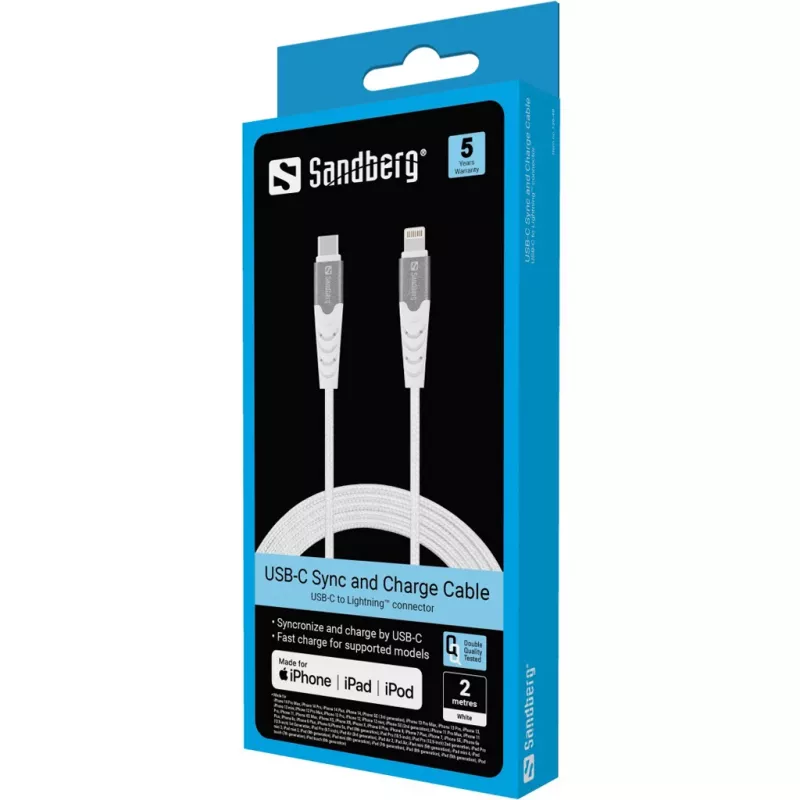 Cable Sandberg USB-C PD to Lightning MFI 2M PRO 2m Lightning USB C