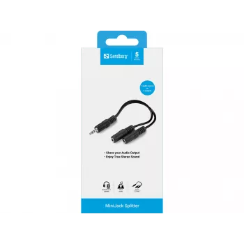 Divisor de audio Sandberg MiniJack 1->2 502-16