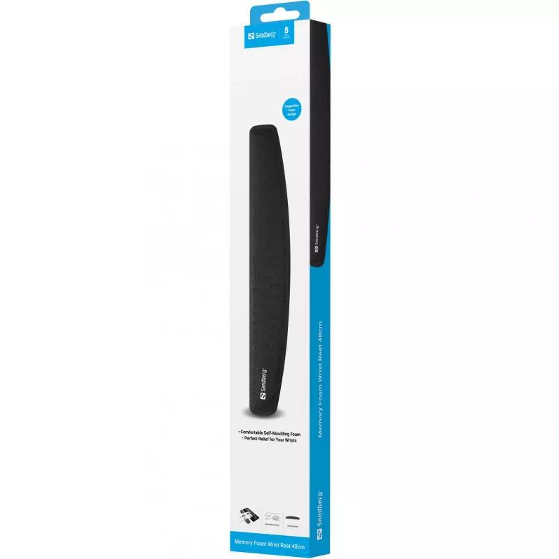 Reposamuñecas Sandberg Memory Foam 48 cm negro