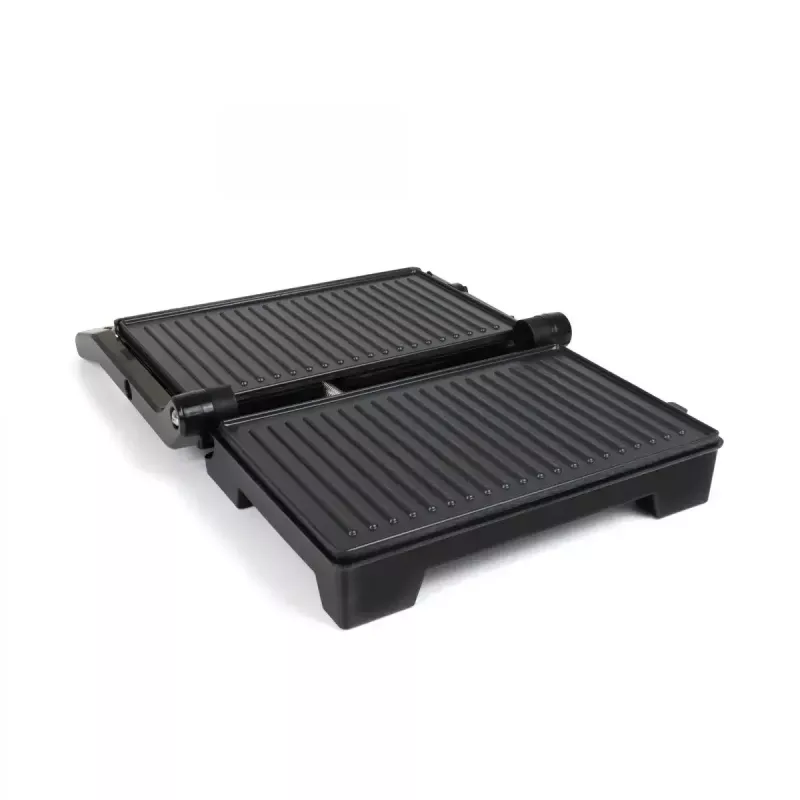Parrilla de contacto JATA JEGR1107 1000W negra acero inoxidable mando giratorio