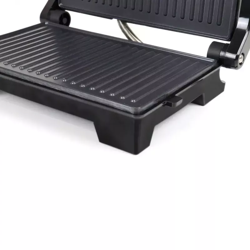 Parrilla de contacto JATA JEGR1107 1000W negra acero inoxidable mando giratorio