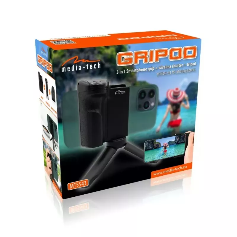 Trípode MEDIA-TECH MT5543 diseño ligero portátil 3 en 1 para smartphones y cámaras