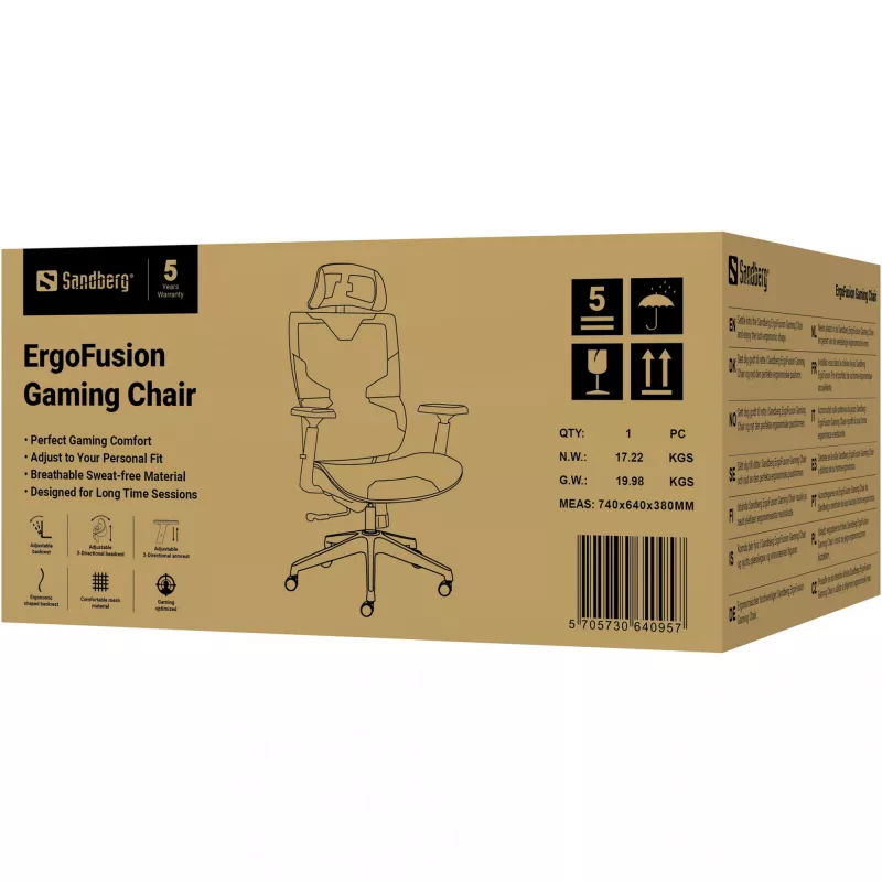 Silla gaming Sandberg ErgoFusion peso máx. usuario 150 kg