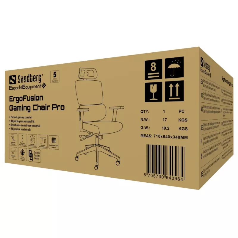 Silla gaming Sandberg ErgoFusion Pro 150 kg peso máx. usuario