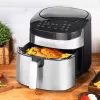 Gastroback 42583 Design Air Pro XXL freidora de aire caliente, 6,5 l, 1800 W, negro/acero inoxidable