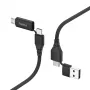 Hama 00201537 Cable USB USB 2.0 1,5 m USB-A/USB-C USB-C/Micro-USB B negro