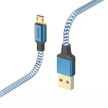 Hama Reflective Cable USB USB 2.0 1,5 m USB A Micro-USB B azul